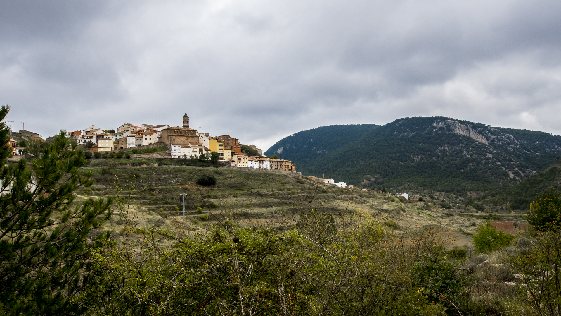 Vista panorámica del pueblo de Torrijas, en el sur de Teruel