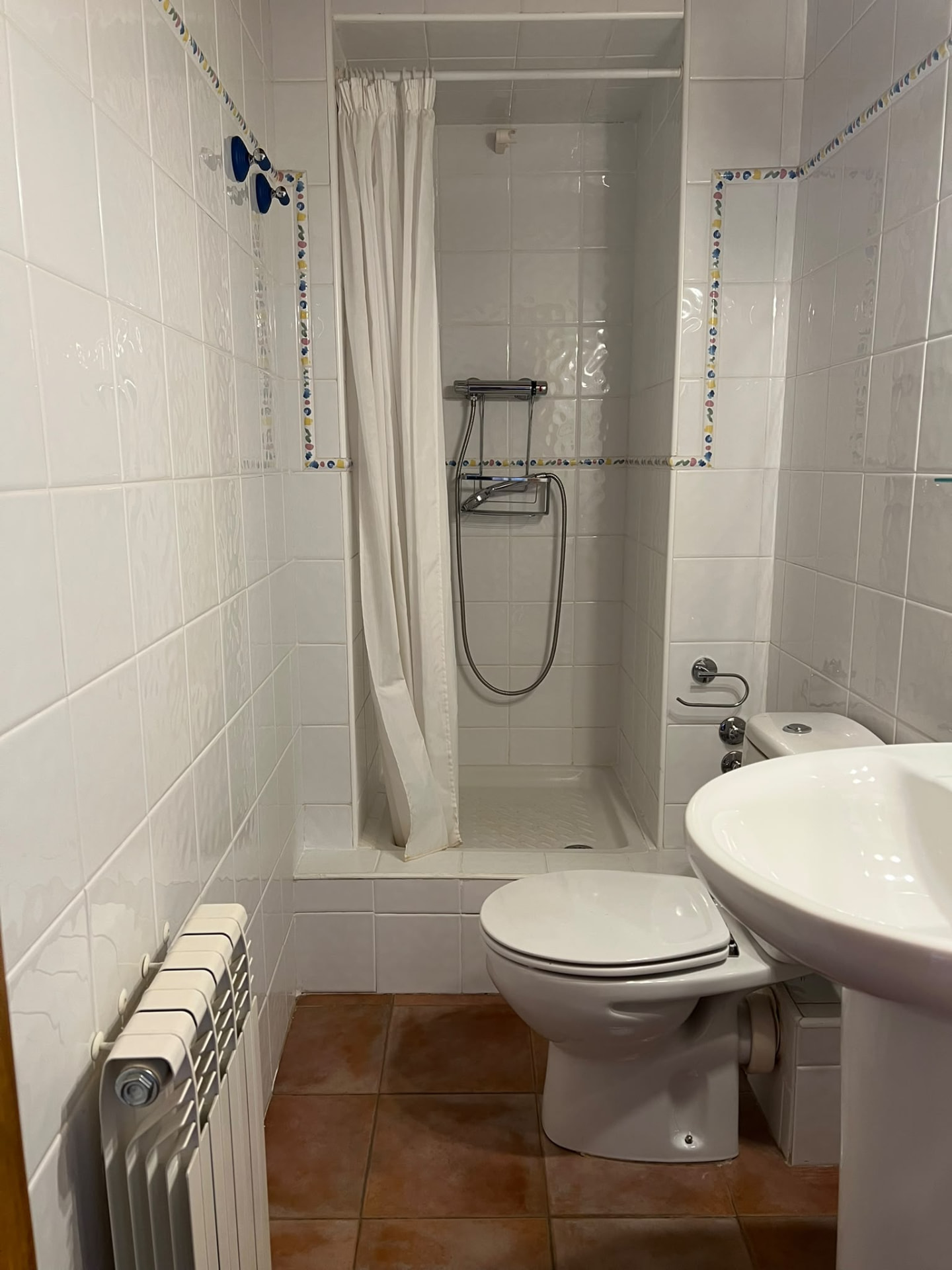 Baño completo con ducha del apartamento La Quincha